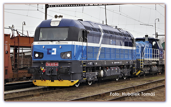 Kühn TT Diesellok, Rh 753.6 (Effiliner 1600), blau, CD Cargo, Epoche V analog