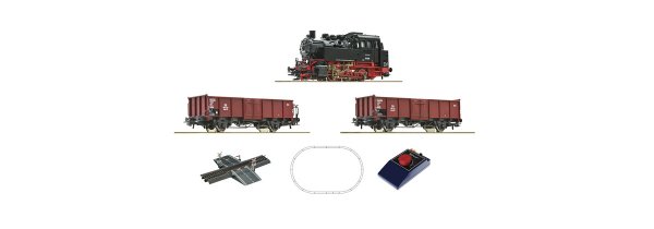 Roco HO Güterzug Start Set mit Dampflok BR 80 DB Ep.III Gleichstrommodell